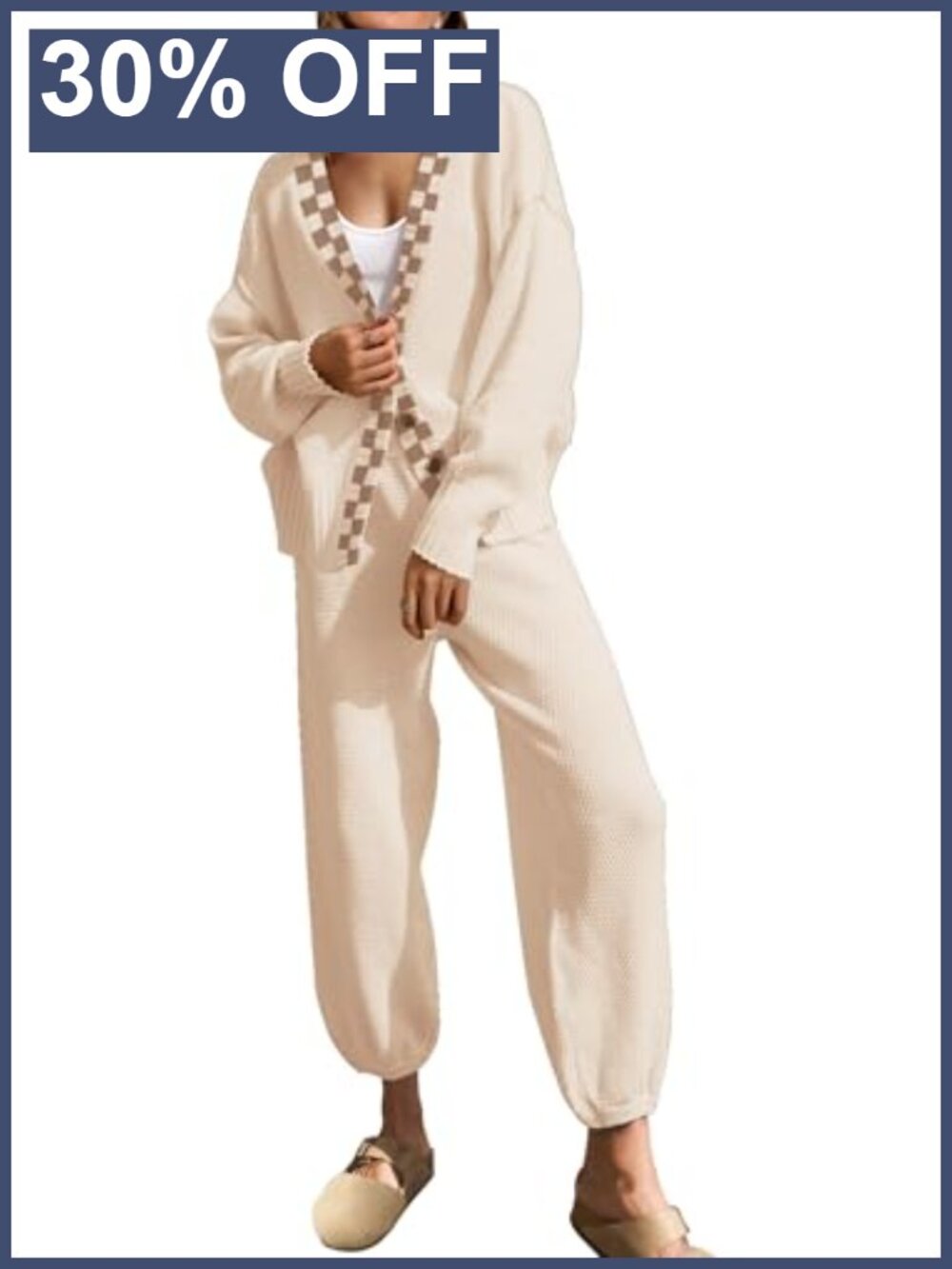 Knit Cardigan & Pants Lounge Set Two Piece